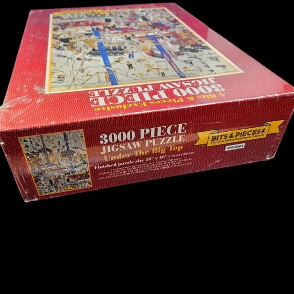 3000 Piece Jigsaw Puzzle Under The Big Top Circus Bits and Pieces 33 x 16 In New